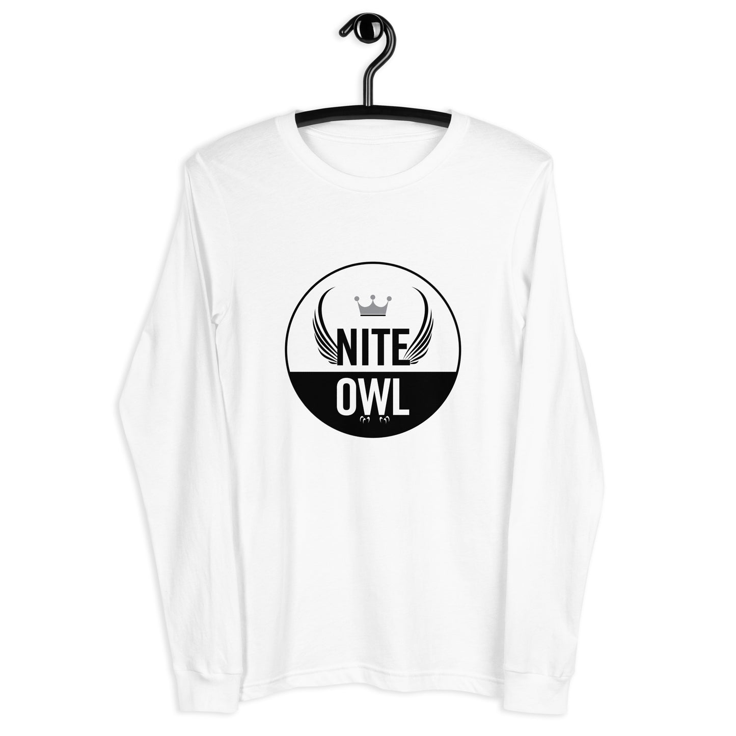 Flockwear by Nite Owl Unisex Long Sleeve Tee (Black Logo)